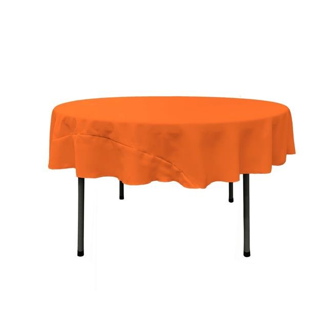 LA Linen TCpop72R-OrangeP48 Polyester Poplin Tablecloth, Orange - 72 in. Round